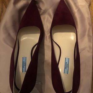 Prada Red Suede Pumps new!